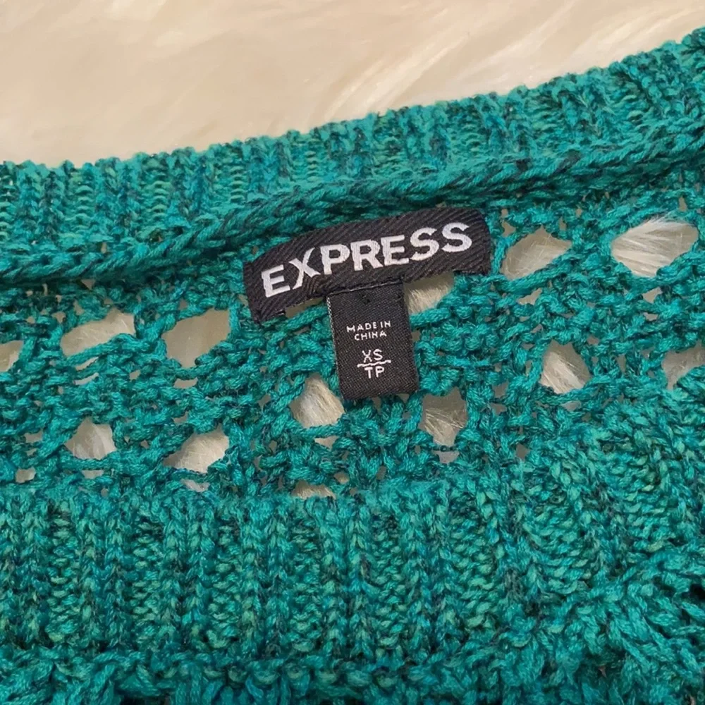 Express Emerald Chunky Open Knit Batwing Sweater XS